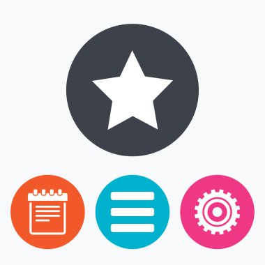 Yıldız ve menü listesi işaretleri.