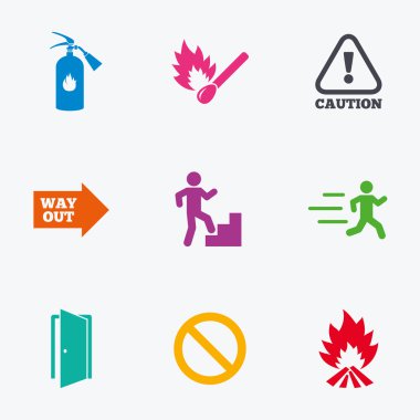 Yangın güvenliği, acil durum simgeleri.