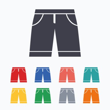 Erkekler Bermuda şort simgesi imzala. Giyim sembolü.