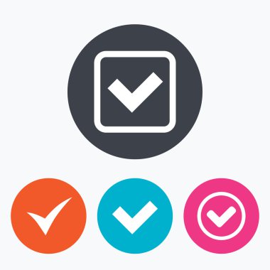 Kontrol işaret. Onay kutusunu onaylayın simgeler.