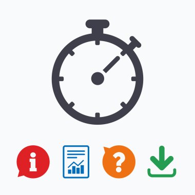 Zamanlayıcı işareti simgesi. Kronometre simgesi.