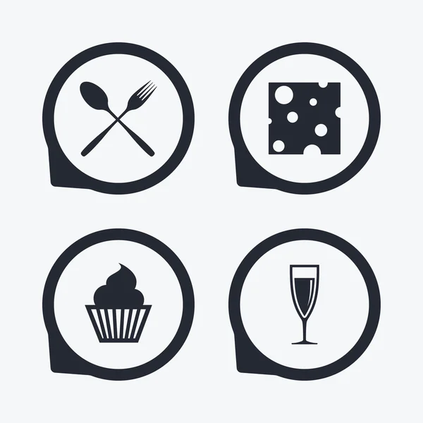 Voedsel pictogrammen. Muffin cupcake symbool. — Stockvector