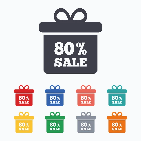 80 procent försäljning presentförpackning — Stock vektor