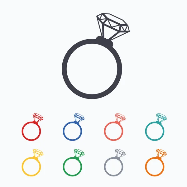 Pierścień znak ikony — Wektor stockowy