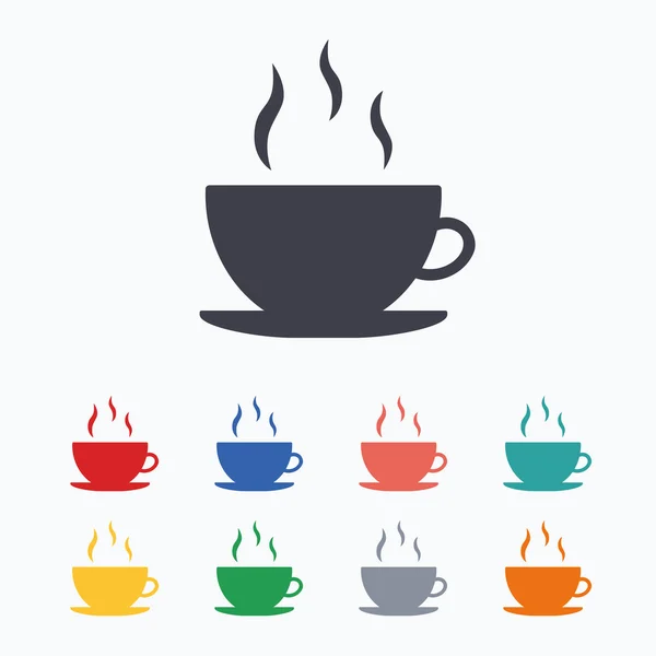 Kaffekopp tecken ikoner — Stock vektor