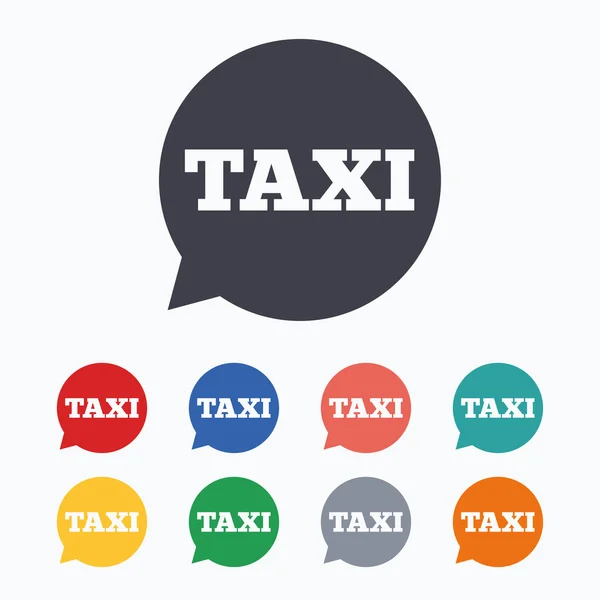 Taxi beszéd buborék jelek — Stock Vector