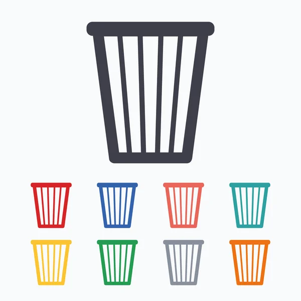 Recycle bin teken pictogrammen — Stockvector