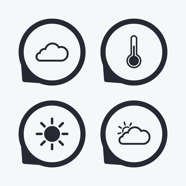 Iconos meteorológicos. Nube y sol . — Vector de stock
