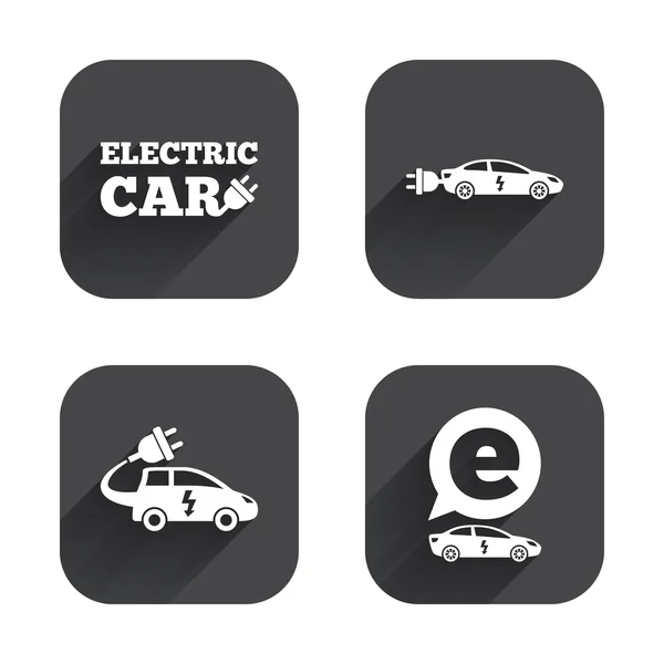 Señales de coche eléctrico — Vector de stock