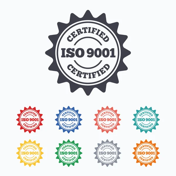 ISO 9001 tanúsított jelek — Stock Vector