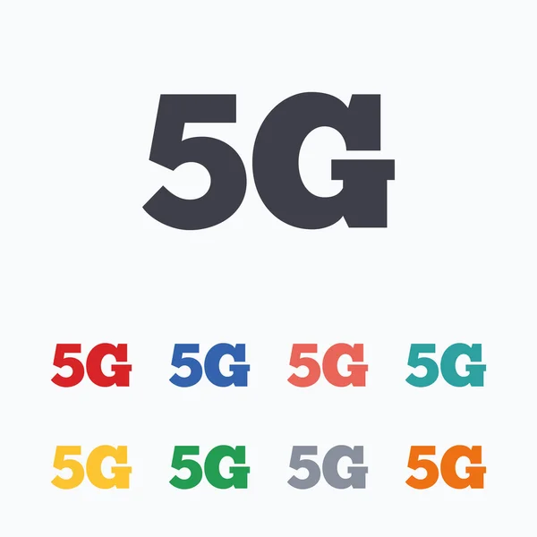 5G signs. Mobile telecommunications technology. — Stock Vector