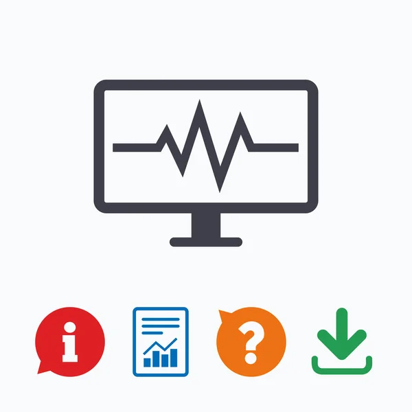 Icono de signo de monitorización cardiográfica . — Archivo Imágenes Vectoriales