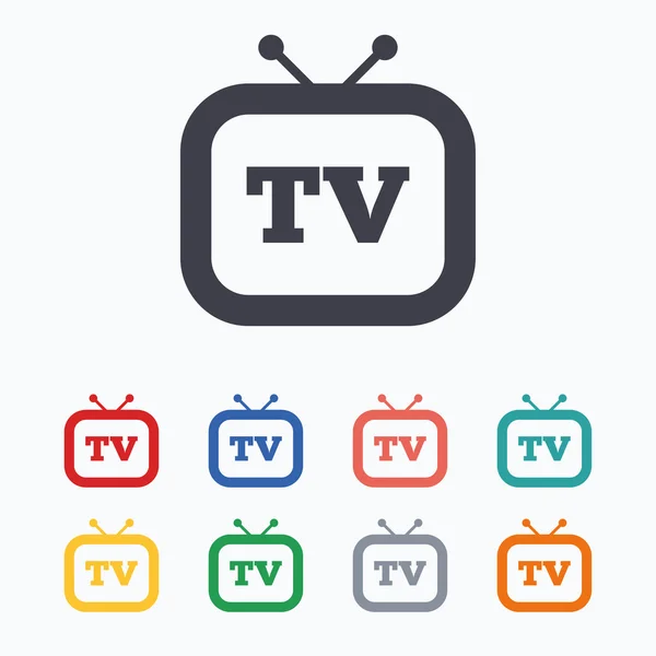 Retro TV sign icons — Stock Vector