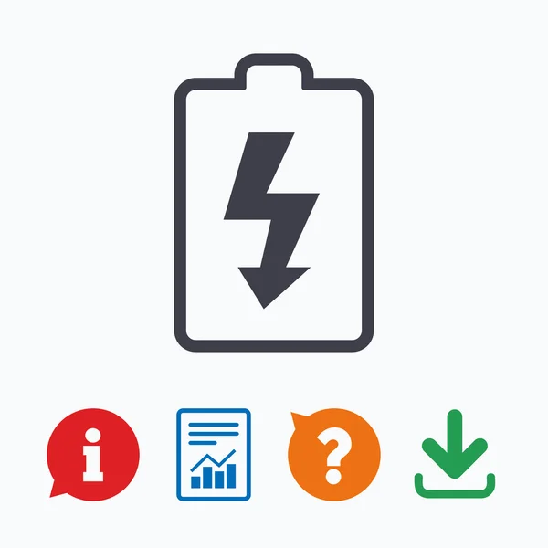 Batterij opladen teken pictogram. — Stockvector