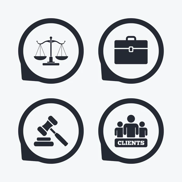 Escalas de ícones da justiça —  Vetores de Stock