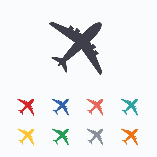 Airplane signs. Plane symbols — Stock Vector