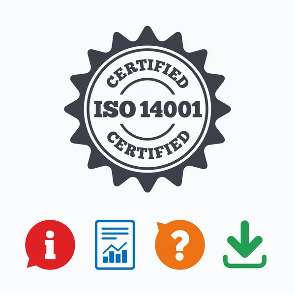 Iso 14001 認定サイン — ストックベクタ