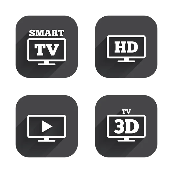 Iconos de modo de televisión inteligente — Archivo Imágenes Vectoriales