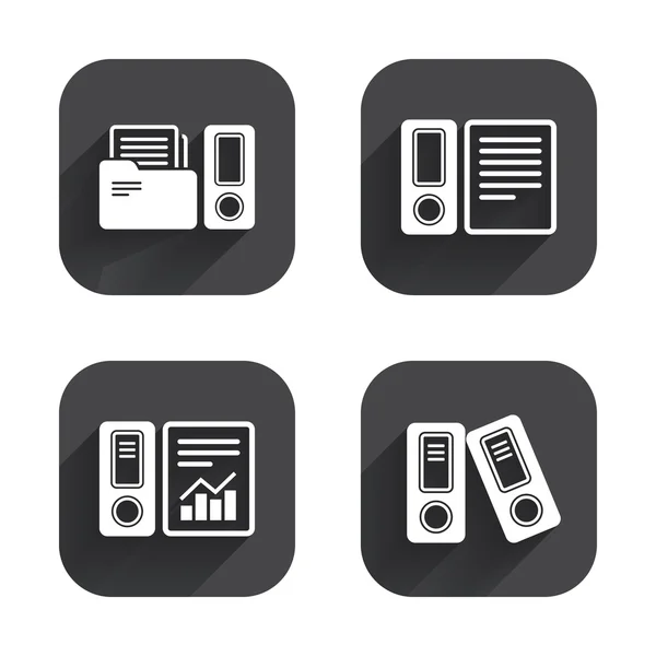 Accounting icons. Document storage in folders. — Stock Vector