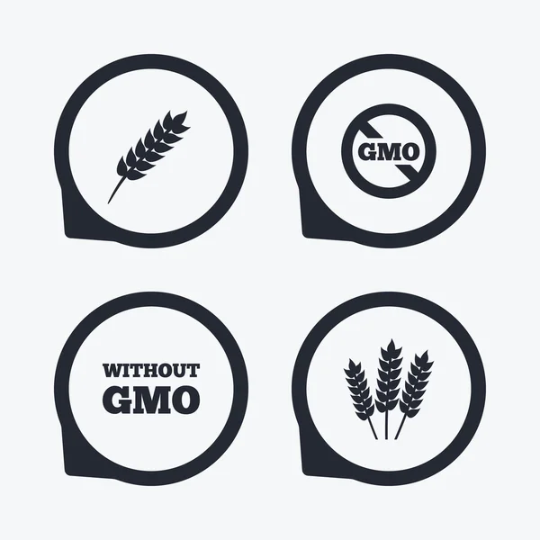 Icone agricole. Simboli senza OGM . — Vettoriale Stock
