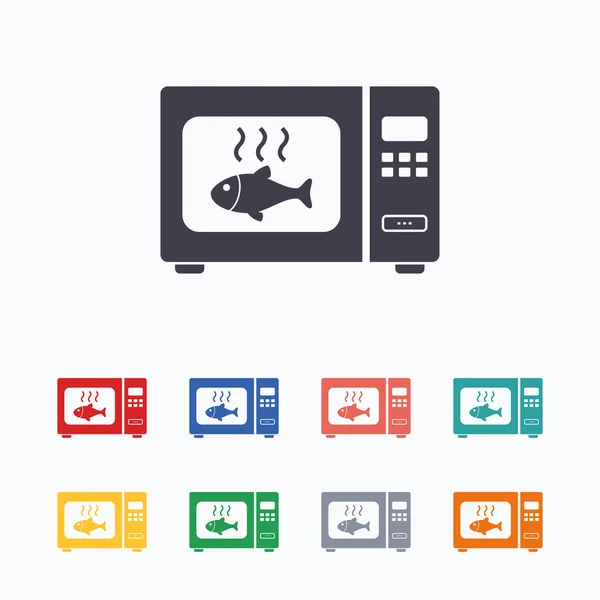 Magnetron oven teken pictogrammen — Stockvector