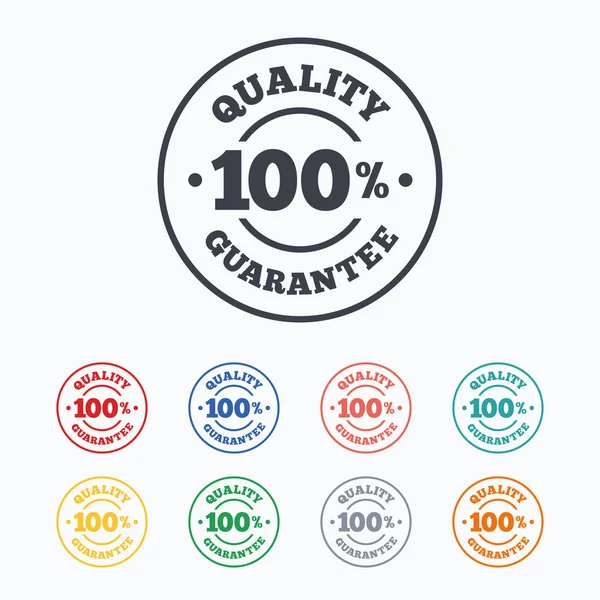 100% iconos de garantía de calidad — Vector de stock