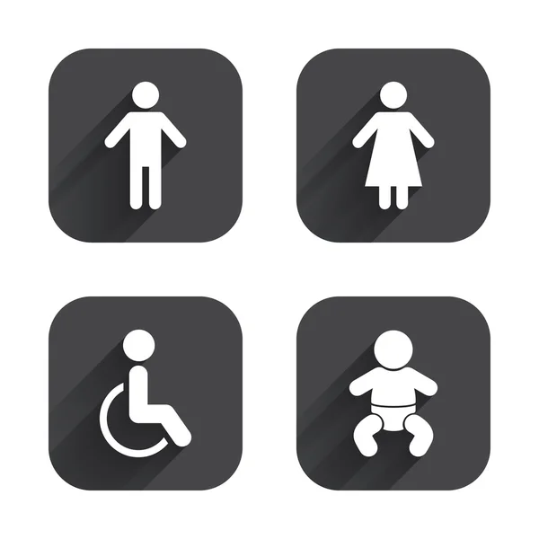 WC toilet icons. — Stock Vector