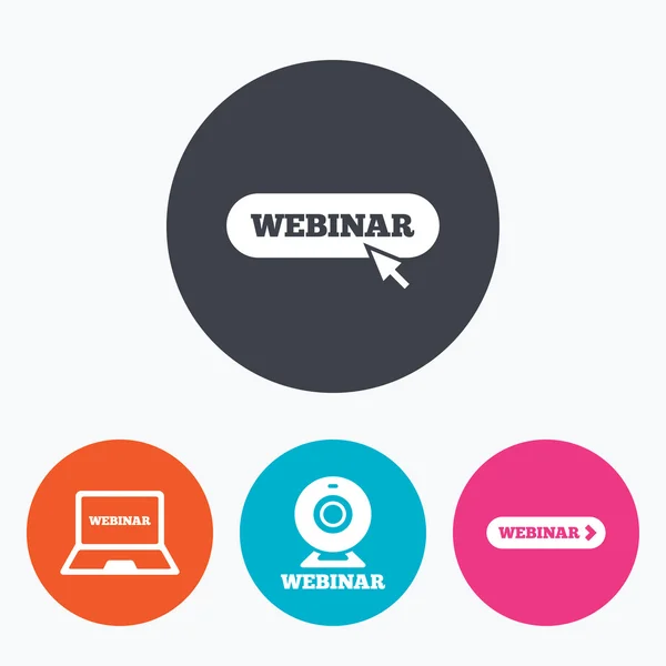 Webinar pictogrammen. Webcamera — Stockvector