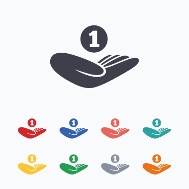 Bağış el işareti simgesi. Yardım veya bağış.