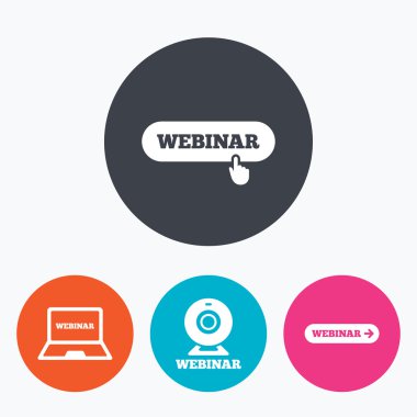 Webinar simgeler. Örümcek ağı fotoğraf makinesi