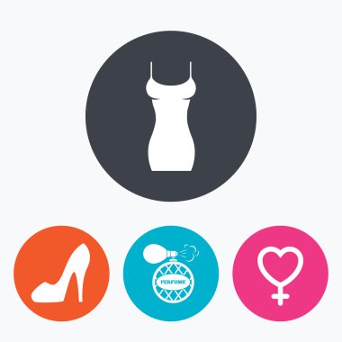 kadın elbise simgesi.