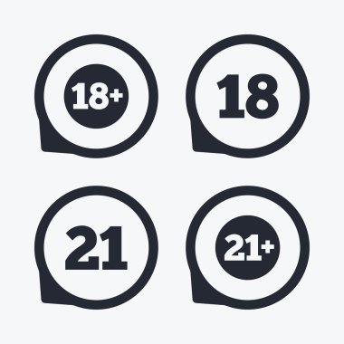 Yetişkin içerik simgeleri.