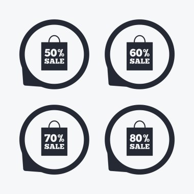 Satılık çanta etiketi simgeler.