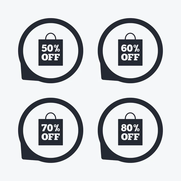 Sale bag tag icons. — Stock Vector