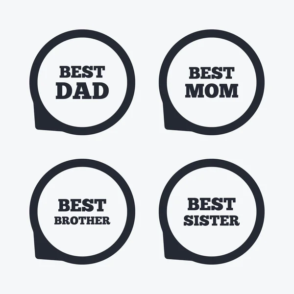 Best mom and dad, brother, sister — Stock Vector