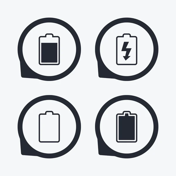 Icônes de charge de batterie. Symbole électrique . — Image vectorielle