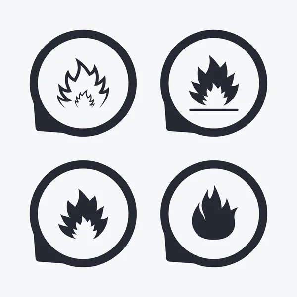 Fire flame icons. Heat signs. ⬇ Vector Image by © Blankstock Vector