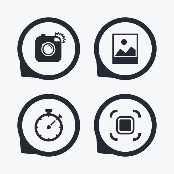 Iconos de cámara fotográfica — Vector de stock