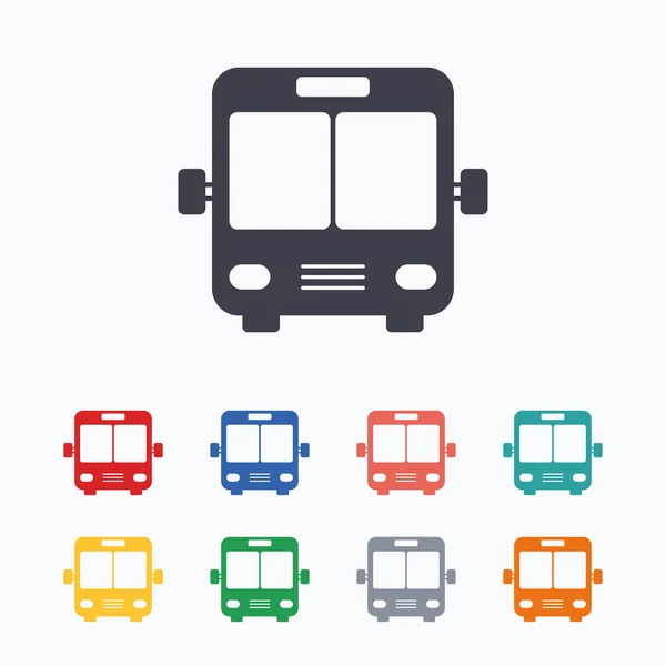 Bus teken pictogrammen — Stockvector