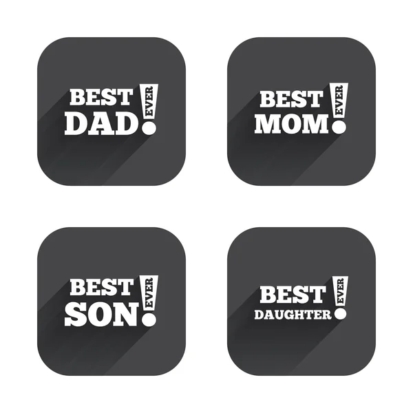 Best mom and dad, son, daughter — Stock Vector