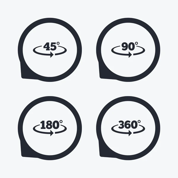 Angle degrees icons. — Stock Vector