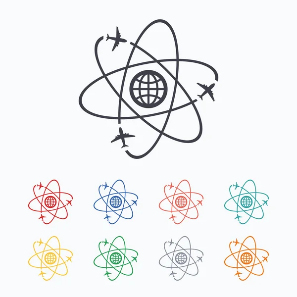 Ícones de sinal do globo — Vetor de Stock