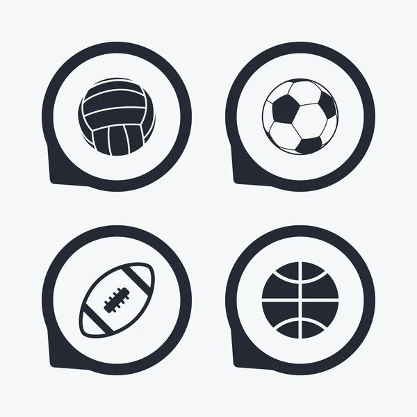 Bolas desportivas. Voleibol, Basquete, Futebol . —  Vetores de Stock