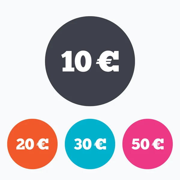 Pengar i euro ikoner. — Stock vektor