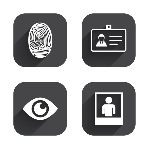 Iconos de la tarjeta de identificación de identidad . — Vector de stock