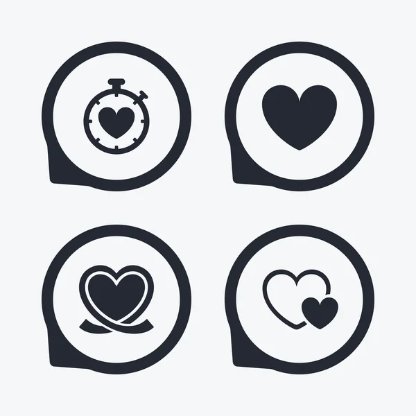 Iconos de la cinta del corazón — Vector de stock