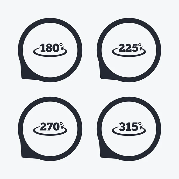 Angle degrees icons. — Stock Vector