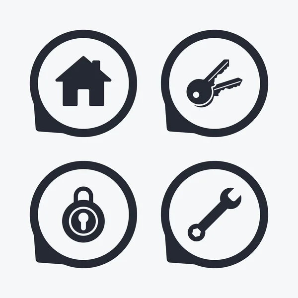 Home key icons — Stock Vector