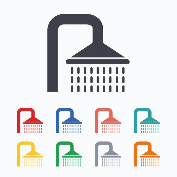 Shower sign icon. Douche with water drops symbol — Stock Vector