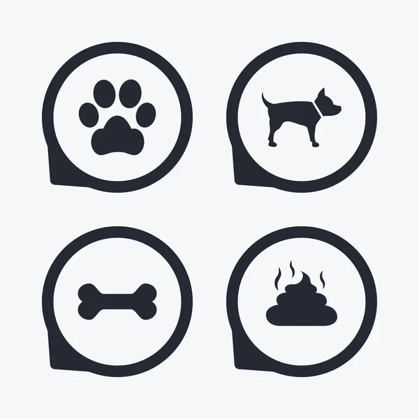 Iconos de mascotas. Pata de perro — Vector de stock